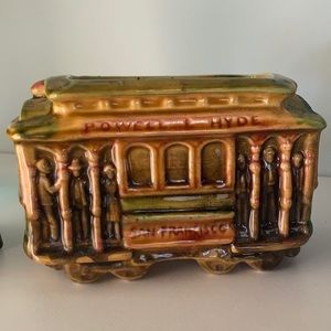 Vintage San Francisco Cable Car Trolley Ceramic Planter by SNCO Imports Japan